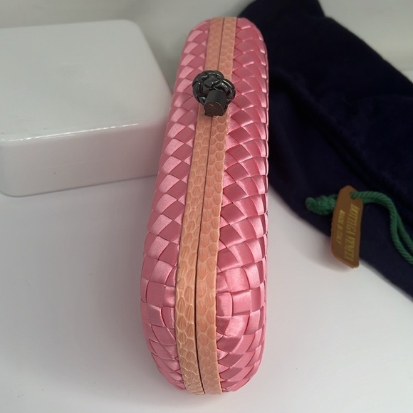 Bottega Veneta Pink Intrecciato Long Knot Clutch Bag Silk Snakeskin - Perfect - Picture 5 of 15